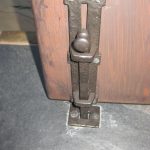 Close-Up of Dark Bronze Surface Bolt used as cane bolt/drop bolt